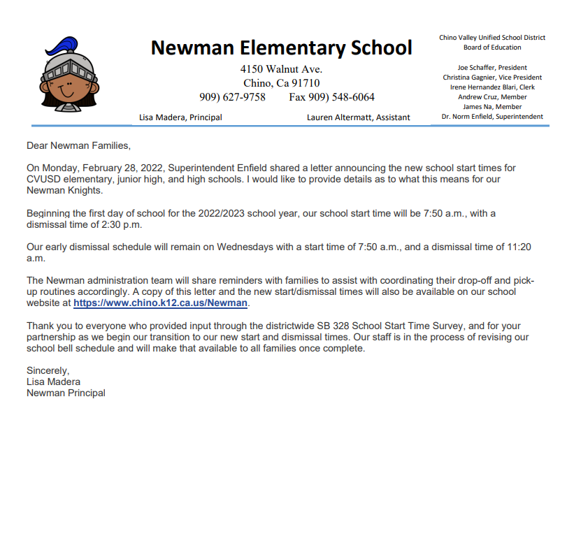  School Start Times